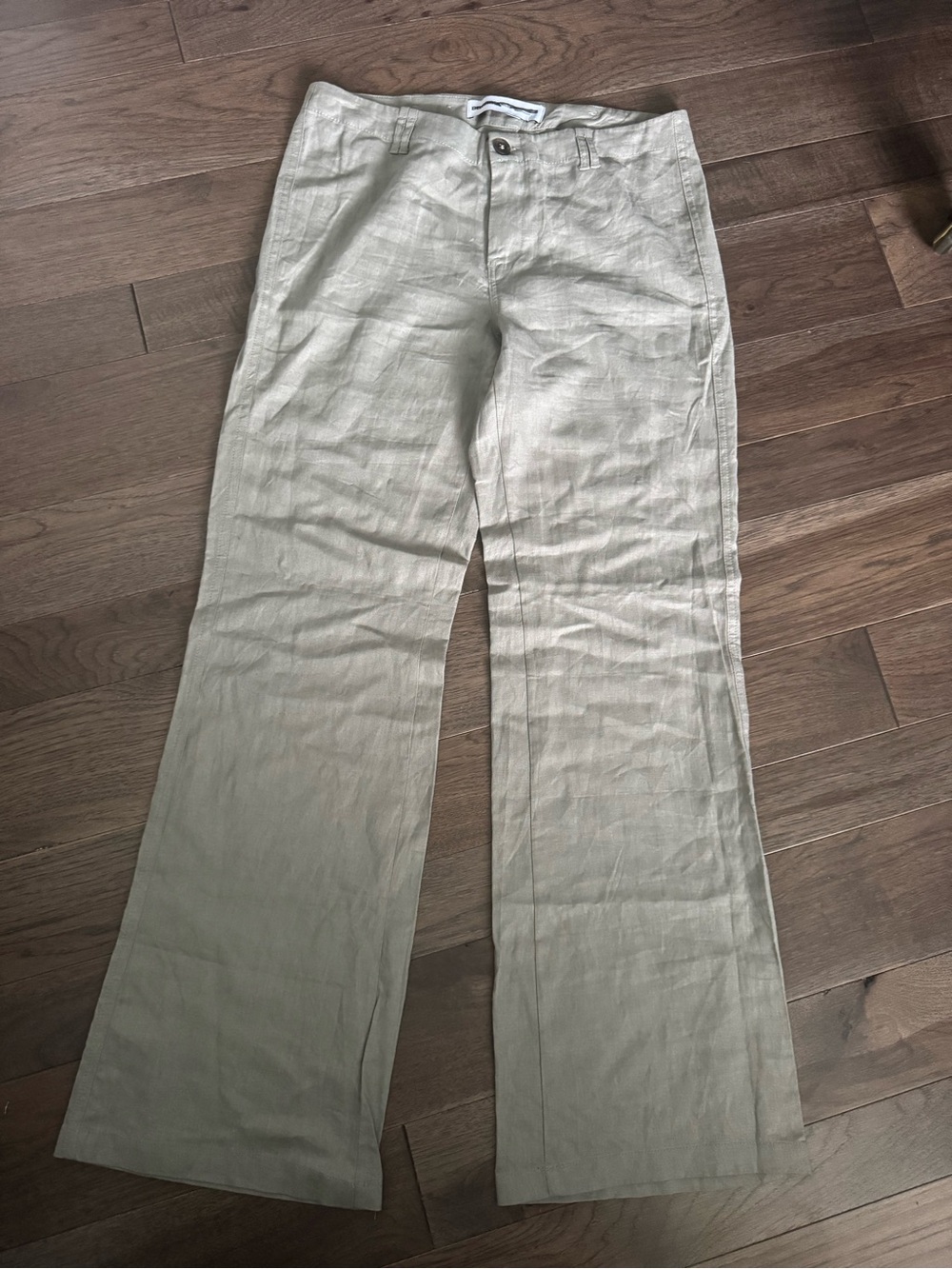 Bershka Linen Blend Wide-Leg Pants
